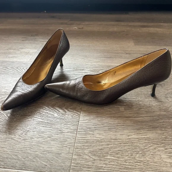 Dolce & Gabbana Dark Brown Leather Heels - Picture 4 of 7